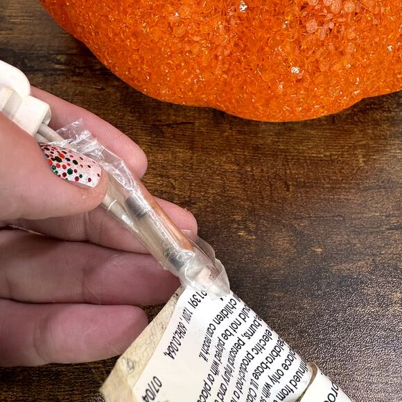 Jack O Lantern Pumpkin Melted Plastic Popcorn Light Up Vintage Halloween 8.5" - Picture 9 of 15